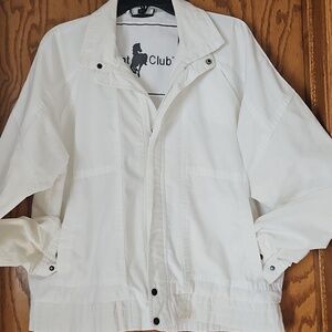 Hunt Club Vintage Windbreaker M Cotton/Poly VGUC White Unisex